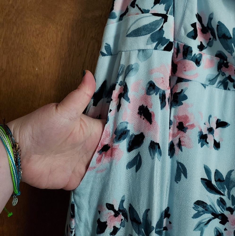 torrid Light Blue Floral Ruffle Dress - Picture 5 of 13